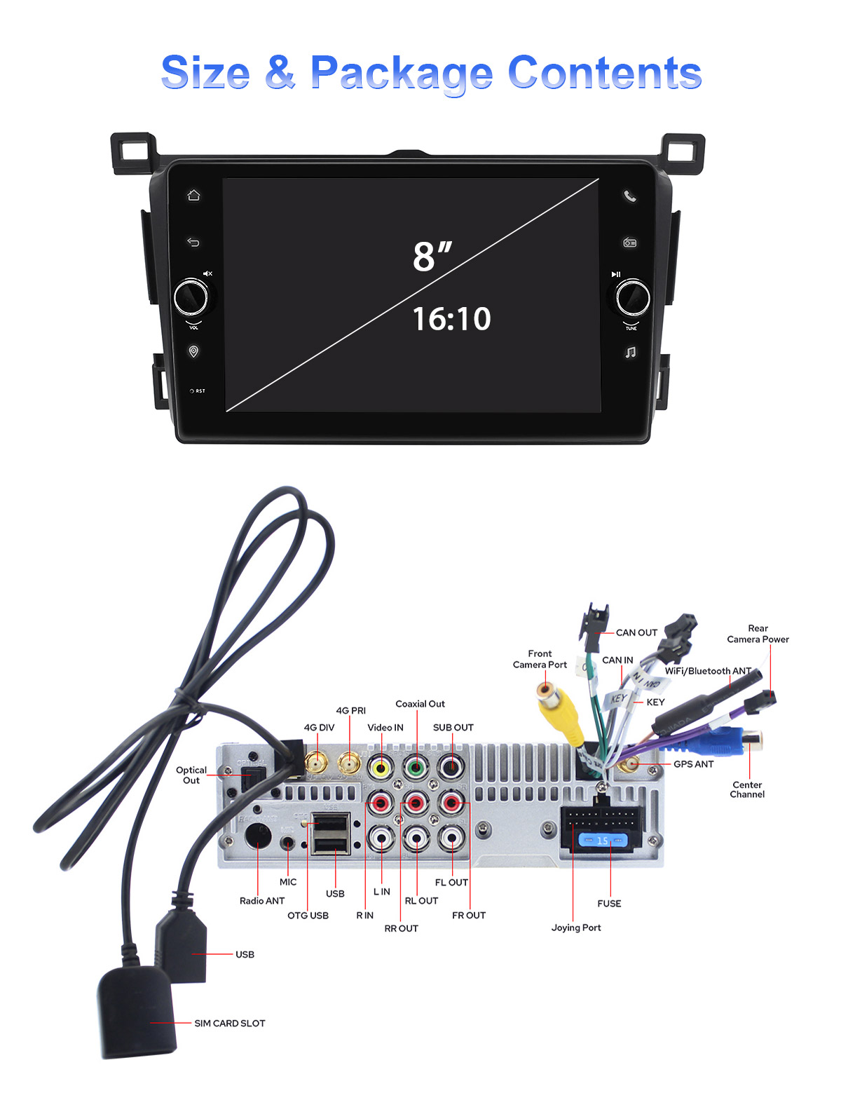  JOYING CarPlay Android 12 Navi Stereo For Toyota RAV4 2013-2018 